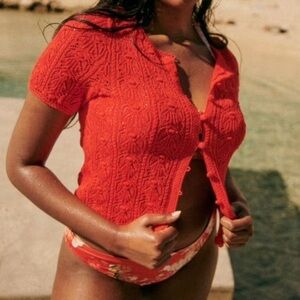 Sezane Milane Top Coral - Size XS